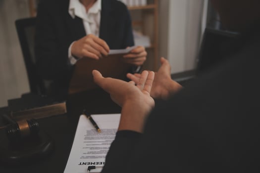 Law theme, gavel or mallet of the judge, lawyer enforcement officers, evidence-based cases taken into account in the court abount business, legislation. photo