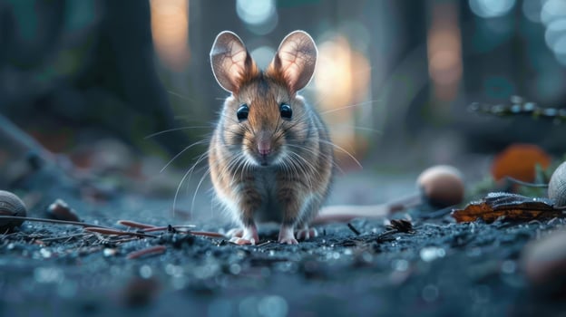 an adorable image of a small mouse looking up at the camera, photo