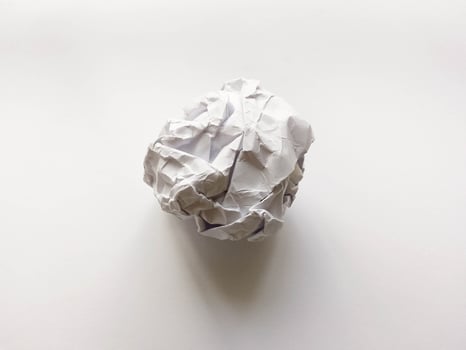 Rough Paper Ball Trash Isolated on white background photo