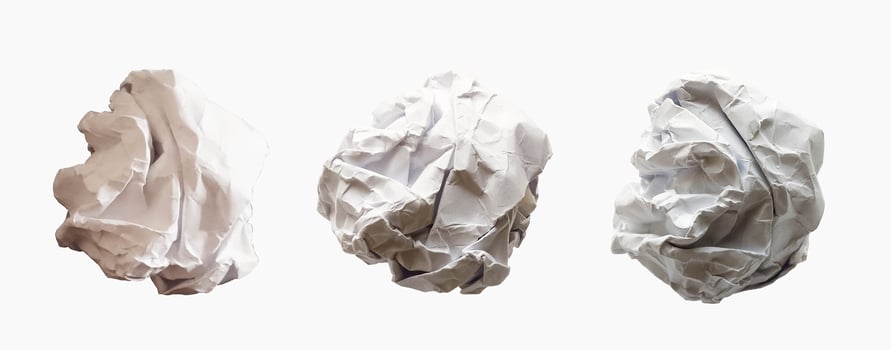 Rough Paper Ball Trash Isolated on white background photo