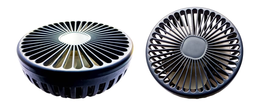 Portable Fan isolated on white background - propeller on white background photo