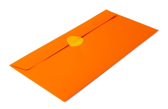 yellow envelope isolated on white background photo