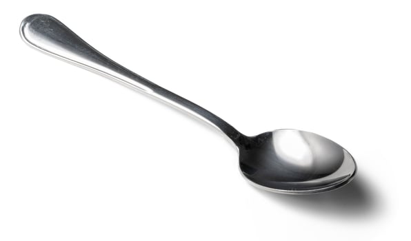 Stainless cutlery spoon isolated on white background photo