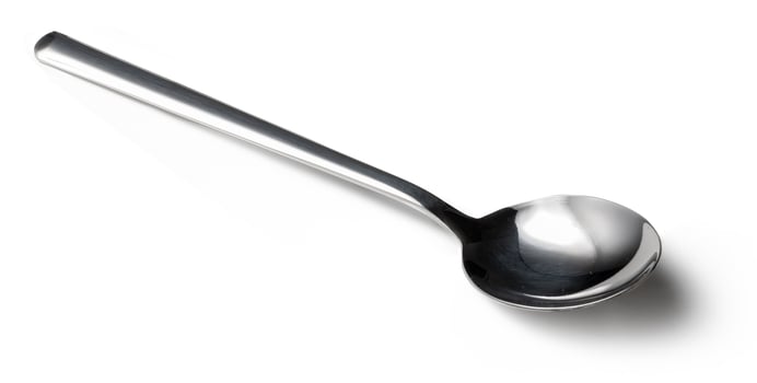 Stainless cutlery spoon isolated on white background photo