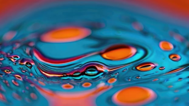 Close-up of Water Droplets with Rainbow Colors photo