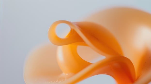 Close-up image capturing the texture and shape of a single campanelle pasta piece photo