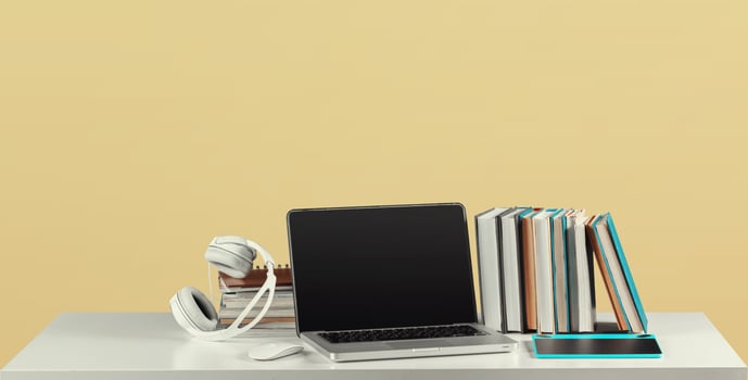 Modern creative workspace. photo