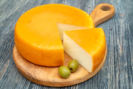 Fresh, round cheese. photo