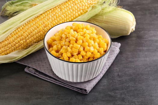Canned sweet young corn grain photo