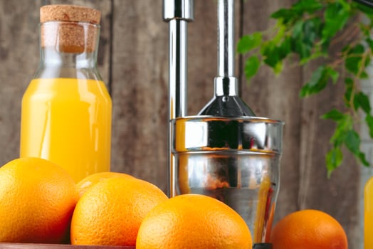 Still life of orange juice close up photo