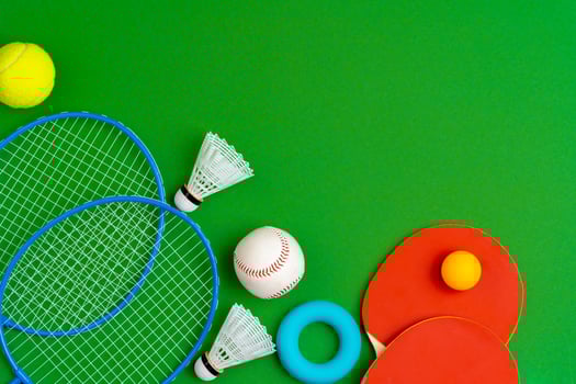 Top view of composition of sport accessories photo