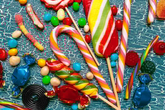 Different colorful fruit candy photo