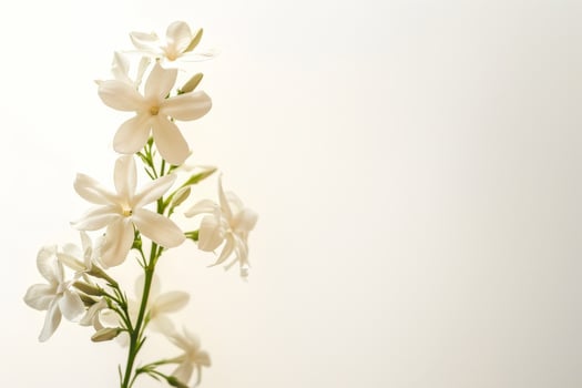White jasmine flowers on a white background photo