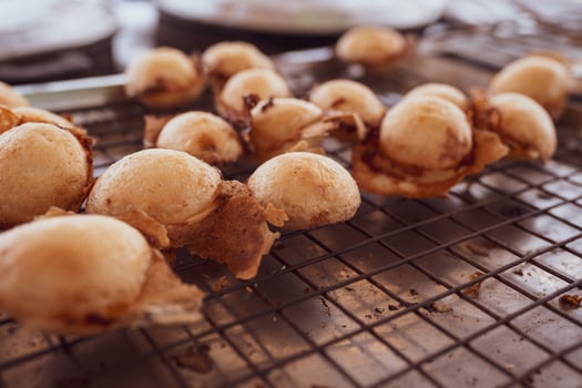 Thai coconut pancake, Traditional Thai dessert on the grill photo