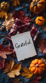 Autumn Leaves Pumpkins and a Note of Gratitude photo
