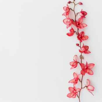 Red orchid flowers on white background photo