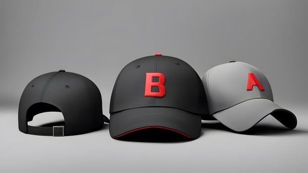 A blank black beanie hat is showcased against a pristine white background for design mockup purposes photo