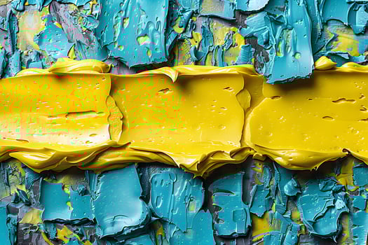 Abstract Colorful Oil Paint Texture - Blue and Yellow Palette for Artistic Backgrounds and Print Design photo