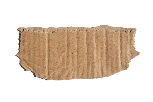 Ripped cardboard paper piece isolated on white background photo