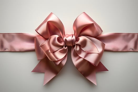 Elegant Pink Satin Ribbon Bow for Gift Wrapping, Craft Projects, and Decorations photo