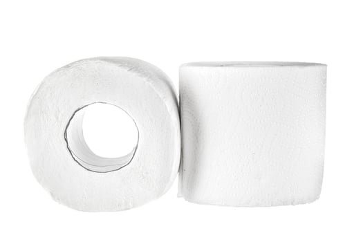 toilet paper isolated on white background photo