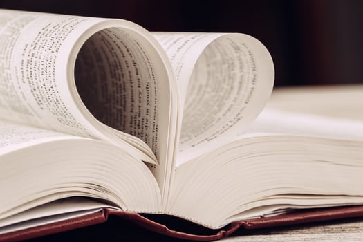 The Holy Bible on a wooden table. photo