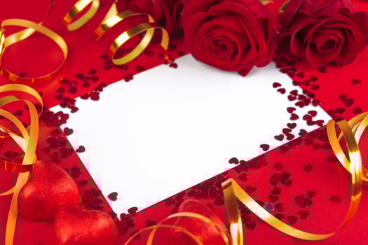 red rose and blank gift card for text photo