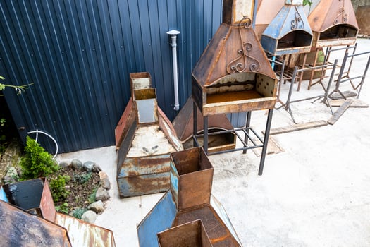 barbecues and grills with hoods welded in home photo
