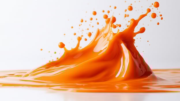 Bold splash of tangy buffalo wing sauce on a clean white background showcasing its spicy orange hue photo