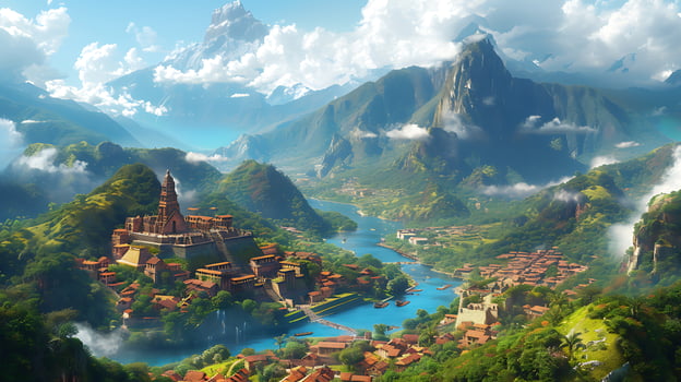 Realistic images depicting scenes Inca civilization if captured modernday cameras Show bustling marketplaces intricate stone architecture terraced landscapes and ceremonial rituals in vibrant detail photo