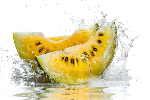 Kiwi fruit with water splash on white background photo