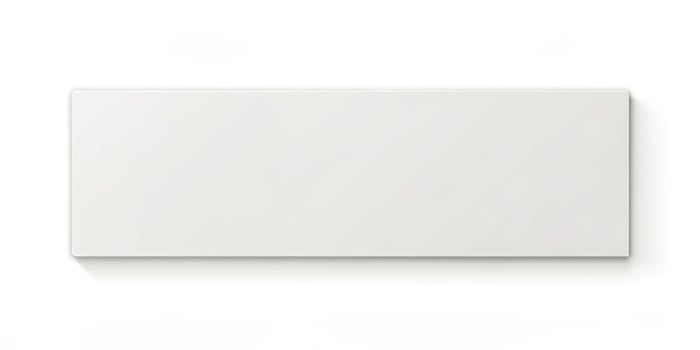 rectangle,white, sharp edges, horizontal, box, wide, A white wide horizontal rectangle box with sharp edges captured from an aerial perspective at a front far side angle photo