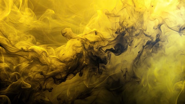 Yellow background with a black smoke gradient and a grain effect that resembles a marble texture captured from a low angle perspective, abstract, design, modern, smoke, artistic photo