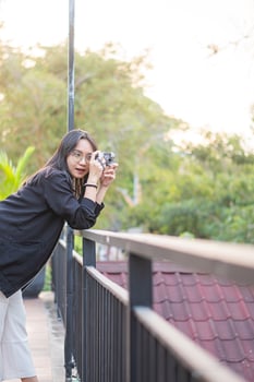 A woman taking a picture of herself photo