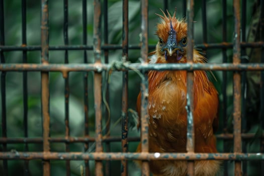A bird in a cage photo