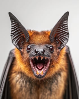 A bat with its mouth open and its teeth showing photo