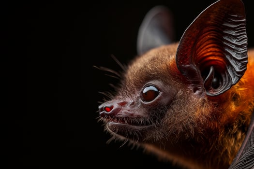 A close up of a bat with big ears photo