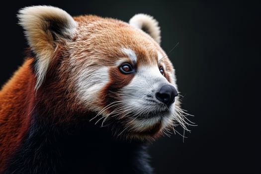 Red panda, animal portrait, isolated on black background photo