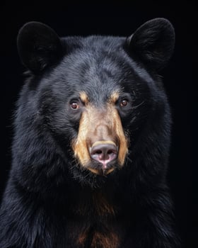 A black bear is looking into the camera photo