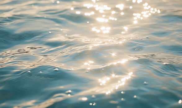 Close-up of small waves in a lake, sunlight sparkling on the water photo