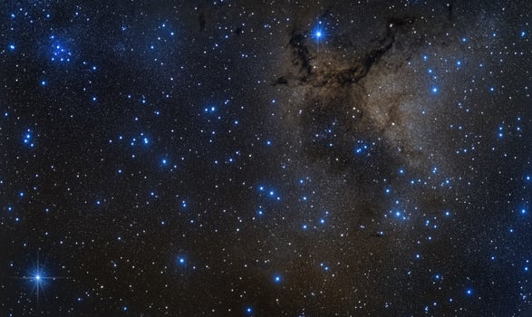 A starry night sky with a long line of stars photo