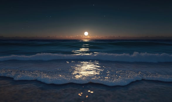 Ocean waves gently lapping against the shore photo