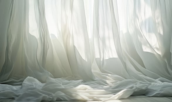 Soft, billowing curtains, gently catching the sunligh photo