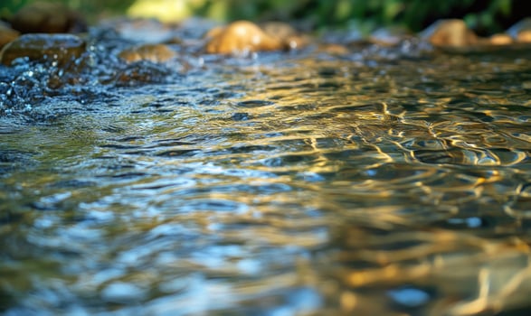 Slow-moving river with small ripples photo