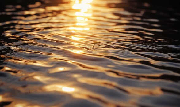 Small waves on the surface of a pond, sunlight glinting off the water photo