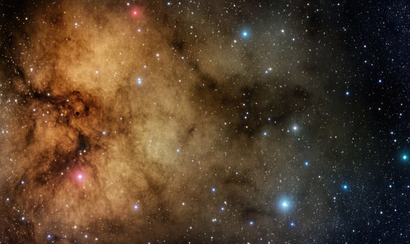 A starry night sky with a long line of stars photo