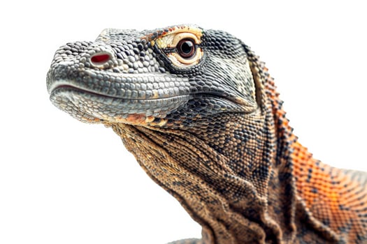 A monitor lizard on a white background photo