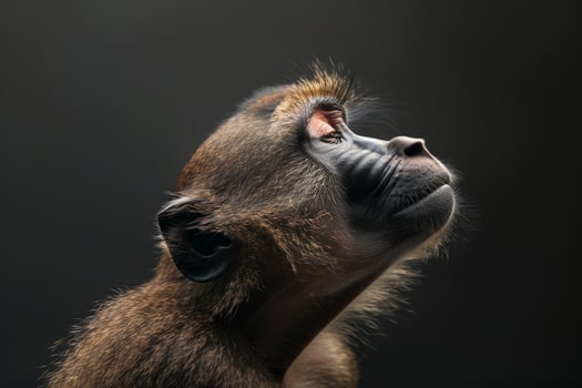 A baboon looking up at something photo