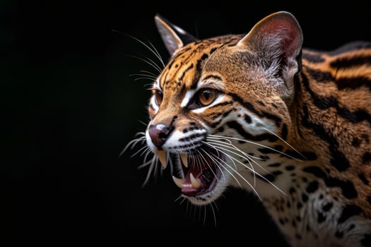 A close up of a cat with its mouth open photo