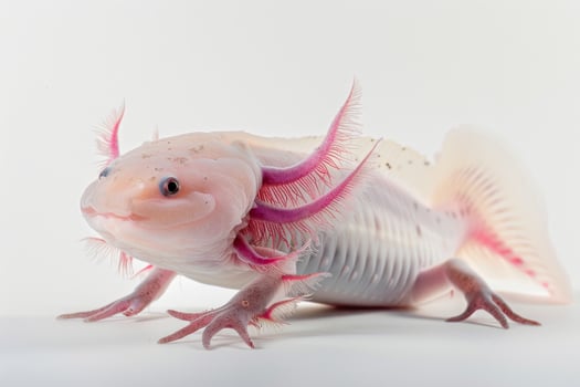 A fish with pink feathers on its head photo